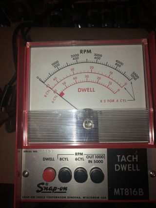 Vintage Snap - On Tools Tach Dwell Meter Mt816b Tachometer