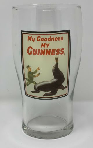 My Goodness My Guinness Pint Glass Stout Beer 1936 John Gilroy Policeman Seal