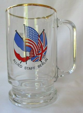 Allied Staff Berlin.  5l Glass Beer Stein Mug