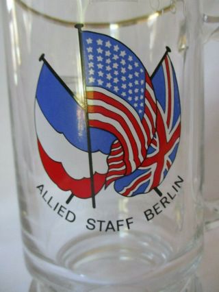 ALLIED STAFF BERLIN.  5L GLASS BEER STEIN MUG 2