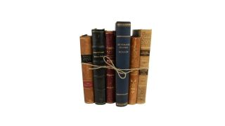 Vintage Leather Bound Books - Set Of 6