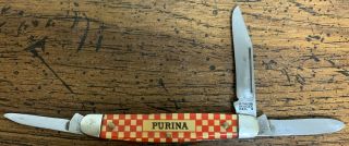 Kutmaster Vintage " Purina " Pocket Knife Utica Ny Made In Usa