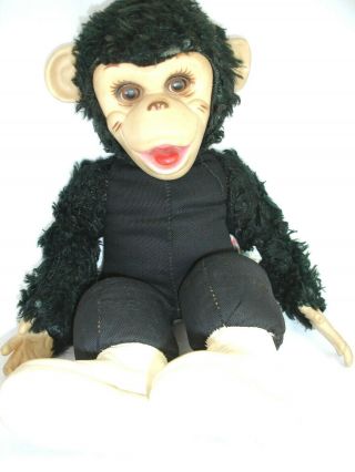 Vintage Rushton Rubber Faced Monkey,  Zip,  No Clothing,  15 Inches 3