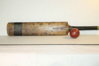 Vintage Cricket Bat & Ball