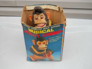 Vintage Musical Jolly Chimp Battery Operated W/ Box Not C.  K.