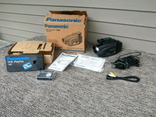 Vintage Panasonic Palmcorder Vhs C Camcorder Pv - A307 With Accessories & Box