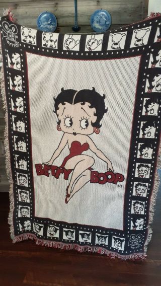 Betty Boop Large Throw Blanket Vintage 48x68