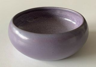 Vintage Marblehead Pottery Small Low Bowl - Lavender Color