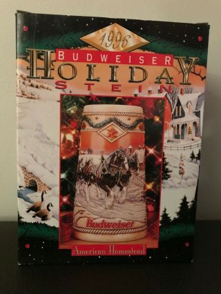 1996 Budweiser Holiday Beer Stein American Homestead Christmas Mug Nib