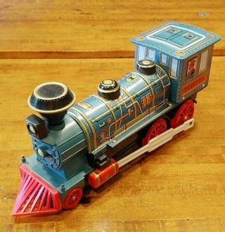 Vintage Western Metal Train Tin Toy Locomotive Engine 1960 