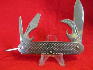 Imperial Crown 1976 Us Army Stainless Usa Camping Knife 4 Blades