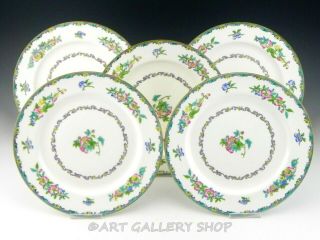 Vintage Minton England B937 Floral 10 - 3/8 " Dinner Plates Set Of 5