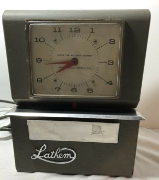 Vintage Lathem Automatic Time Clock Punch Card Recorder