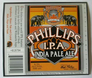 Vintage Canada Beer Label Phillip 