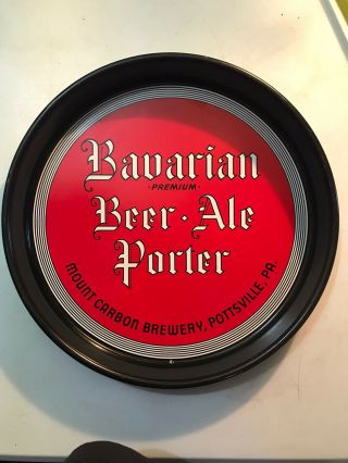 Vtg Bavarian Premium Beer Ale Porter Advertising Tray Mount Carbon Brewery Pa