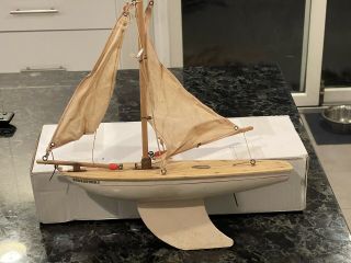 1950s Vintage Star Yacht Wooden Pond Boat Sail Boat Endeavour