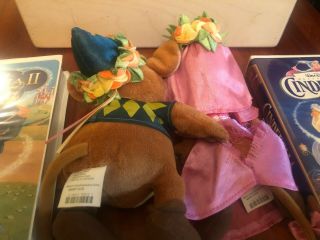 Disney Cinderella Gus and Jaq Stuff animals with VHS movies 2