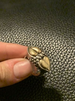 Vintage Sterling Silver And 18k Gold Ring 2