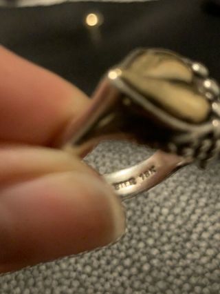 Vintage Sterling Silver And 18k Gold Ring 3