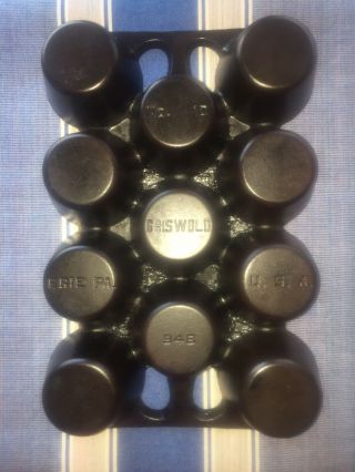 Vintage Griswold 11 Cup Muffin Pan No.  10 Erie Pa.  Usa 948