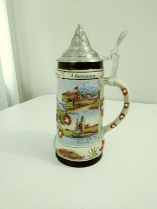 Vintage Gerz Beer Stein Lidded Germany