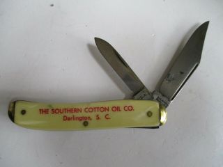The Southern Cotton Oil Co.  Darlington Sc.  Pocket Knife,  Brass Caps & Dividers