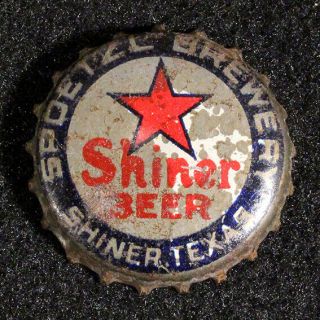 Shiner Beer Cork Lined Beer Bottle Cap Spoetzl Brewery Shiner Texas Tex Tx Crown