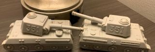 Vintage Marx Playset Battleground Desert Fox 351 Grey Tank Toys