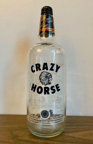 Vintage The Crazy Horse Malt Liquor 40 Oz Beer Bottle Dakota Hills Ltd