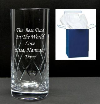 Personalised Engraved Crystal Highball Beer Glass,  Wedding Gifts,  Mum Gifts