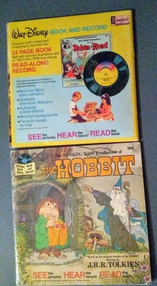 1977 Disneyland: The Hobbit 24 Pg Read Along Book & Record 368 (2 Bks/1 Record)