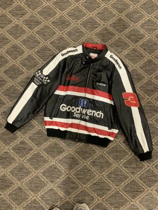 Vintage 90’s Dale Earnhardt Chase Authentics Racewear Leather Jacket Goodwrench