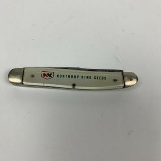 Vintage Kutmaster 3 Blade Pocket Knife Made In Utica Ny Usa Northrup King Seeds
