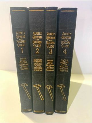 Vintage 1923 Audels Carpenter And Builders Guide Books 1 - 4 In