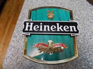 Vintage Plastic Heineken Imported Beer Sign