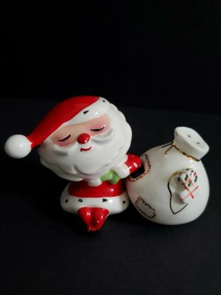 Vintage Holt Howard Santa With Bag Salt Pepper Magnetic Japan Mcm Euc