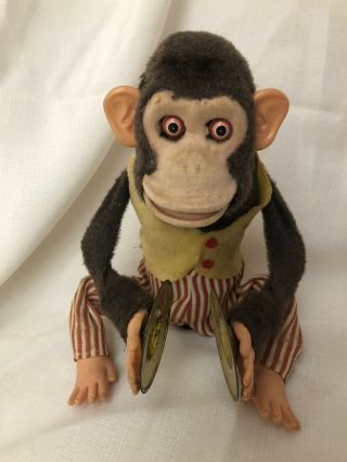 Musical Jolly Chimp Cymbal Monkey Vintage Battery Operated Tin Toy
