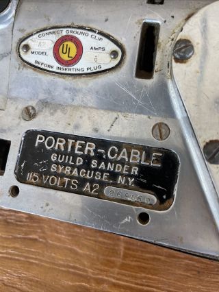 VINTAGE PORTER - CABLE A2 GUILD BELT SANDER 3X21 115 VOLTS USA 1950s 2