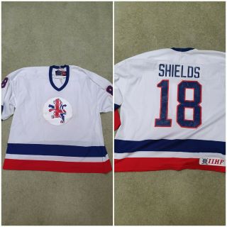 Colin Sheilds Great Britain Ice Hockey Vintage Match Shirt 2010 ? Kit Sp Iihf Xl