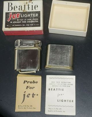 Vintage Beattie Jet Lighter With Probe,  Box & Paperwork Smoking Pipe Lighter