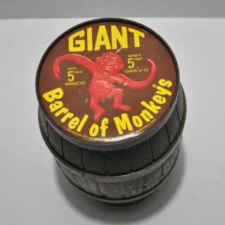 Giant Barrel Of Monkeys Complete With 12 Monkeys Vintage 1969 Lakeside Toys