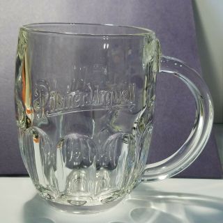 Pilsner Urquell Heavy Glass Handled Beer Mug.  5l 5 1/2 " Tall Sahm