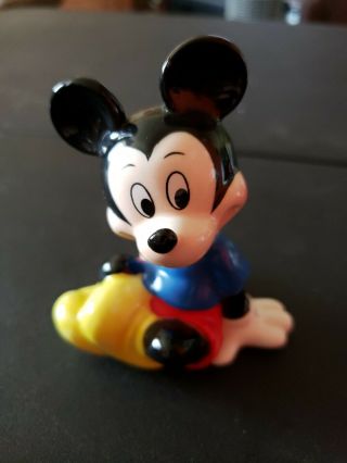 Mickey Mouse Ceramic Porcelain Figure Sitting 3 1/4 Inch Taiwan