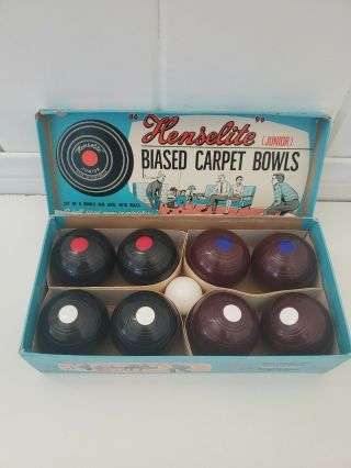 Vintage Henselite Biased Carpet Balls (junior) Complete