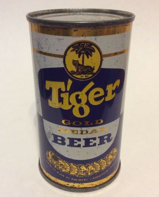 Tiger Gold Medal Lager Flat Top Beer Can,  Malayan Breweries Singapore