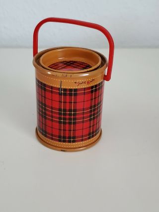 Vintage Miniature 2 Inch Skotch Kooler Tin Red Plaid 1950 