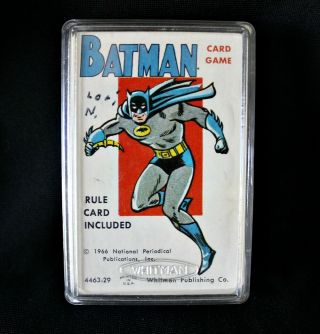 1966 Whitman Batman Card Game With Rules In Plastic Container Scarce