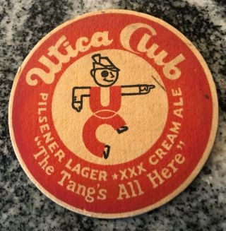 Utica Club Beer Coaster West End Brewery Ny - Web 66