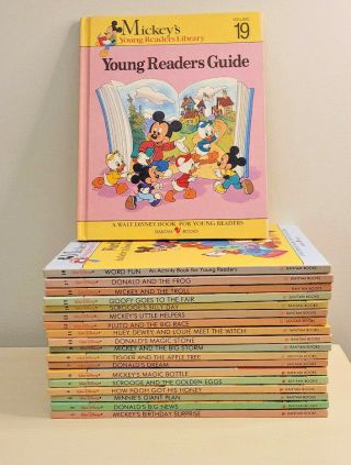 Mickeys Young Readers Library Complete Set 1 - 19 Hardcover 1990 Vintage