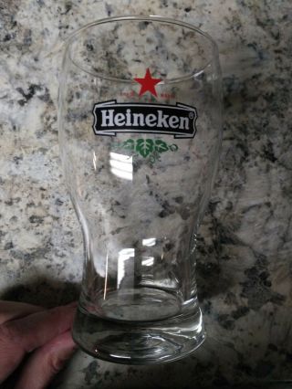 Heineken Red Star Wide Mouth Beer Pint Glass Clear With Logo